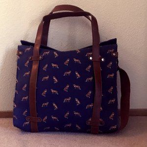 Camp Director Button Tote with Foxes